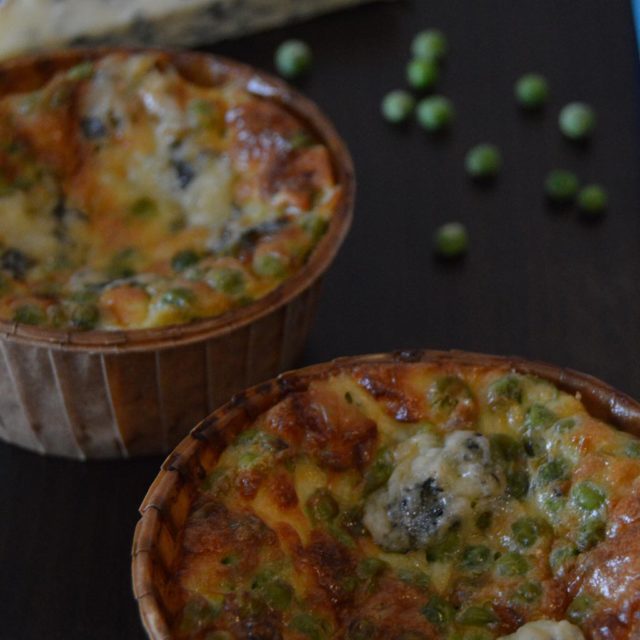 Flan de petits pois à la Fourme d’Ambert