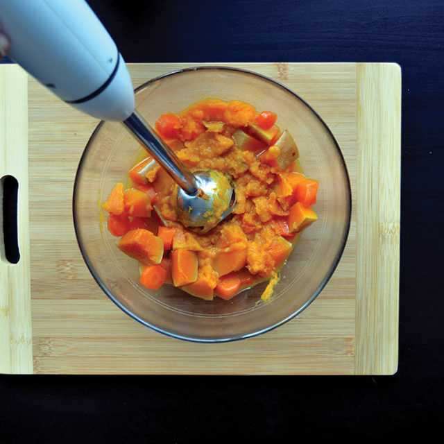 Étape 5 - Recette Velouté de butternut et carottes à la Fourme d’Ambert