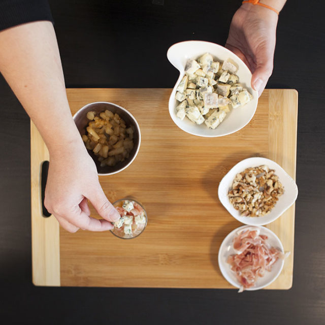 Étape 6 - Recette Verrine de poire, jambon cru, noix et Fourme d’Ambert