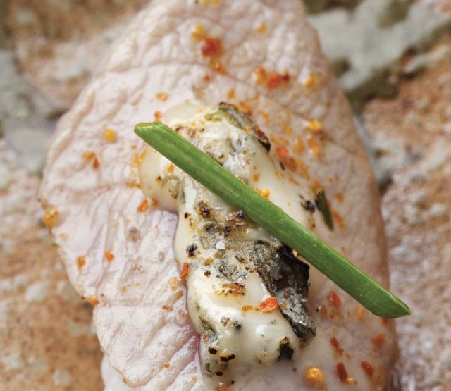 California crevette tempura et sa sauce à la Fourme d’Ambert épicée