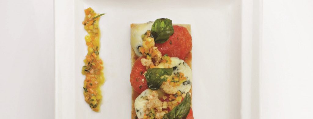 Tarte de tomates à la Fourme d’Ambert façon crumble