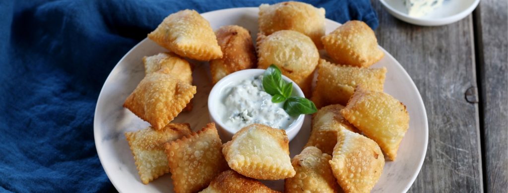 Ravioles frites à la Fourme d’Ambert