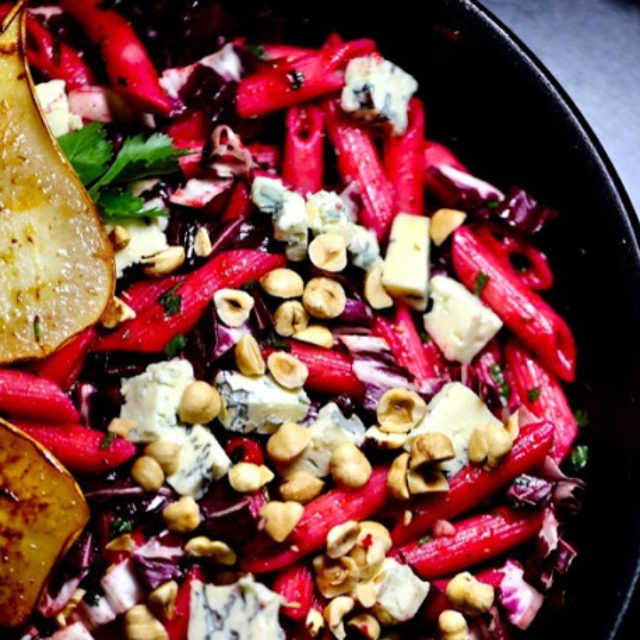 Penne Rigate mit Roter Bete, Radicchio und Fourme d’Ambert