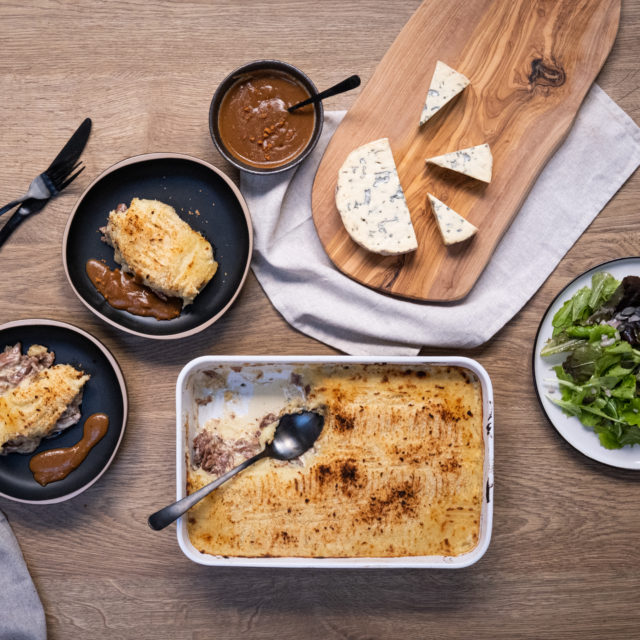 Parmentier de canard, Fourme d’Ambert AOP et sauce spéculoos