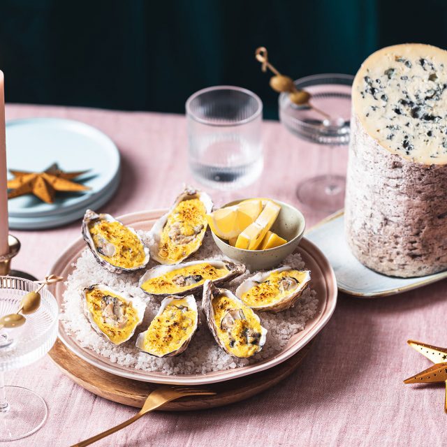 Oesters met sabayon van Fourme d’Ambert