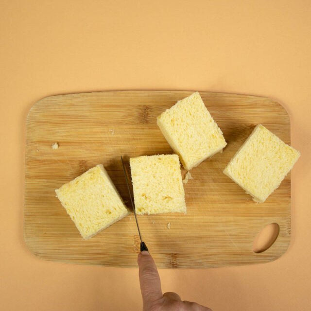 Étape 5 - Recette Cubes de brioche perdue, sauce aux pommes caramélisées et AOP Fourme d’Ambert