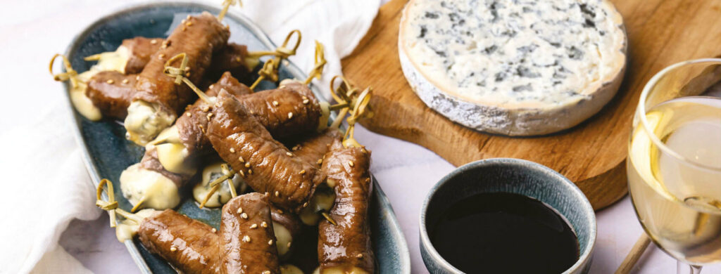 Brochettes façon yakitori à la Fourme d’Ambert