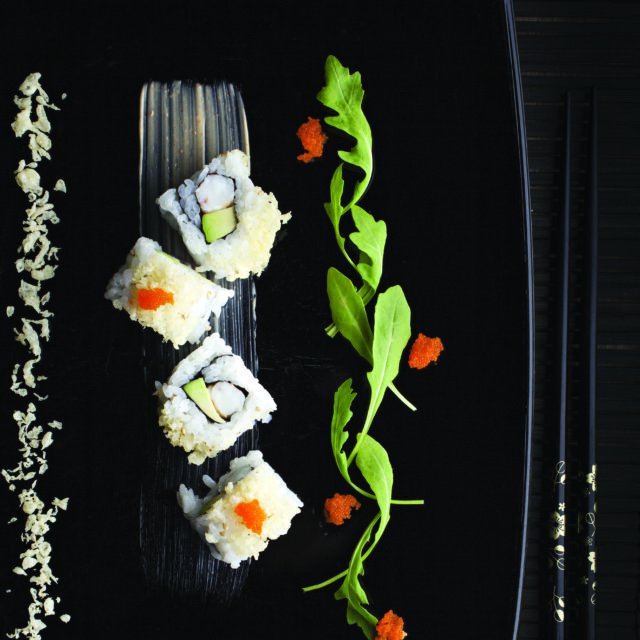 California crevette tempura et sa sauce à la Fourme d’Ambert épicée