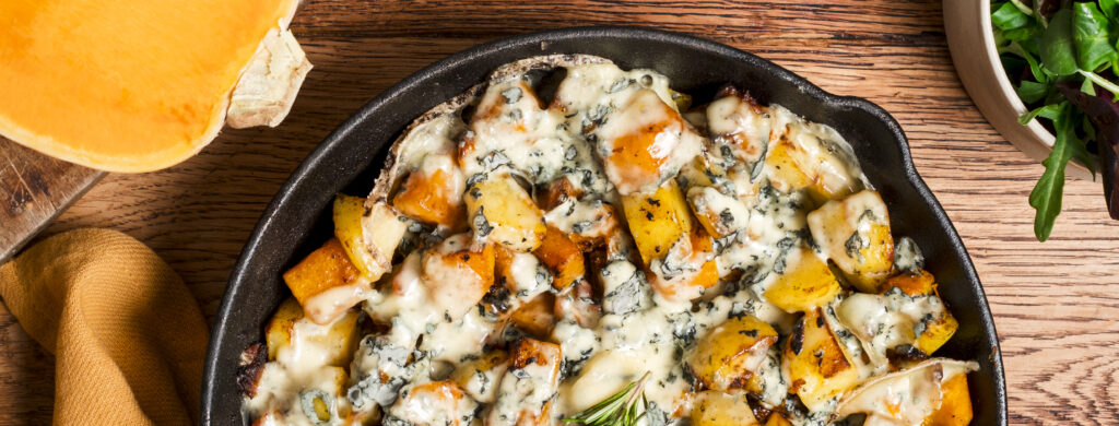 Tartiflette revisitée au butternut & Fourme d’Ambert